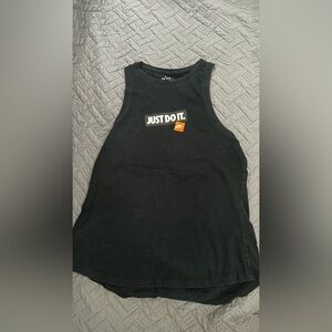 Nike Black Tank Top with White and Orange Accents